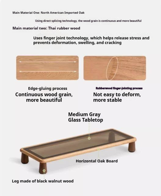 Solid Rubberwood, Oak Solid Wood Office Table Bracket