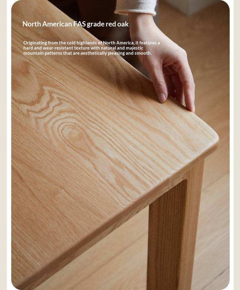 Oak Solid Wood Computer Desk with Integrated Frame and Minimalist Design