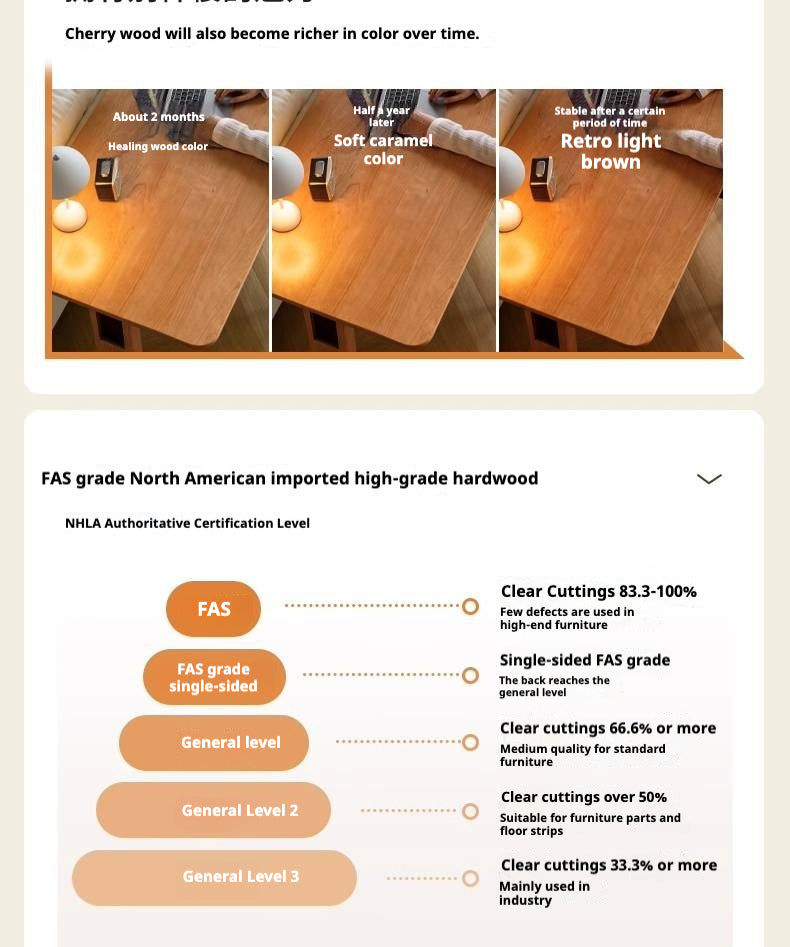 Cherry, Ash Solid Wood Electric Elevating Desk