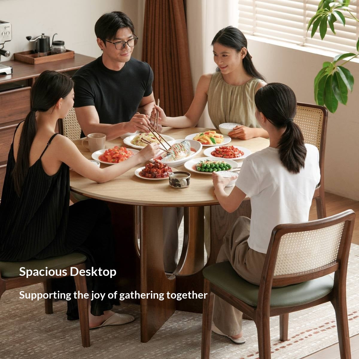 Ash Solid Wood Vintage Style Dining Table