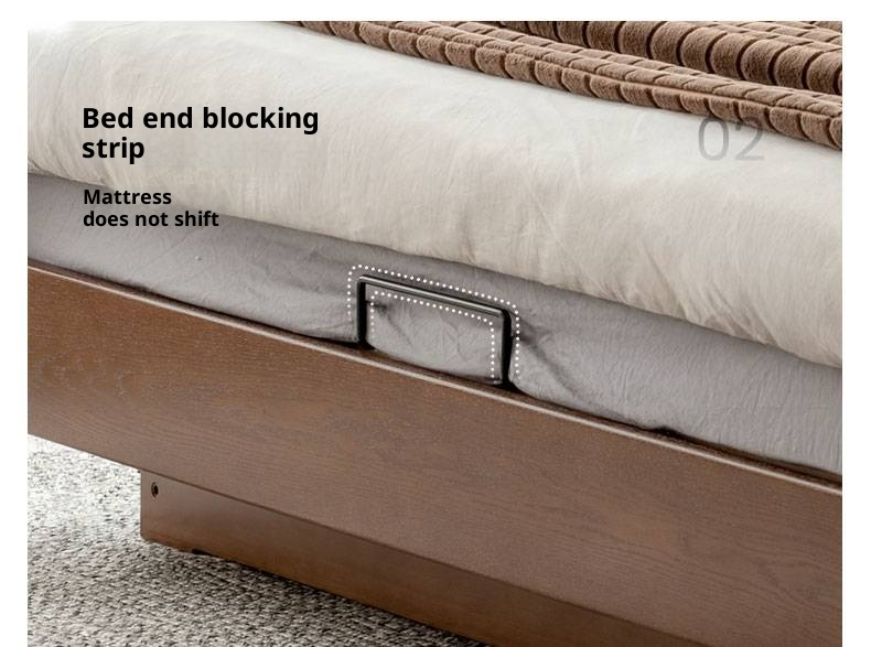 Oak Solid Wood Luxury Genuine Leather Box Bed
