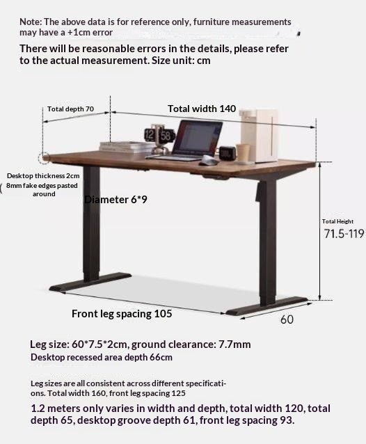 Ash, Sandalwood, Black Walnut Solid Wood Electric Elevating Office Desk
