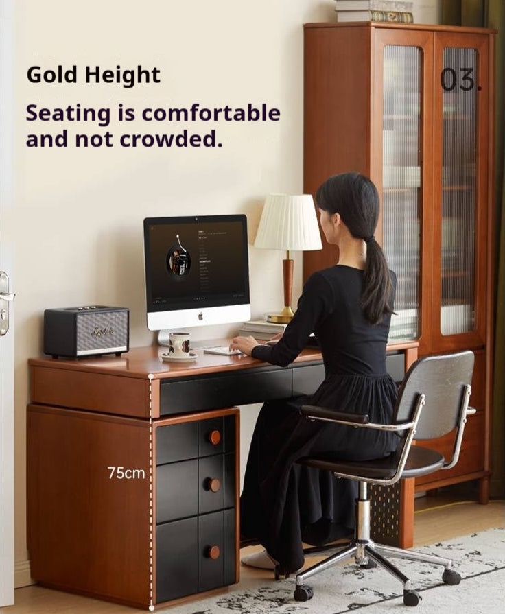 Poplar Solid Wood Retractable Office Table