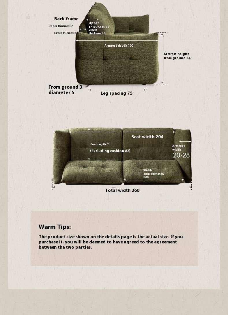 Modern Fabric Fully Removable Washable Pet-Friendly Floor Sofa