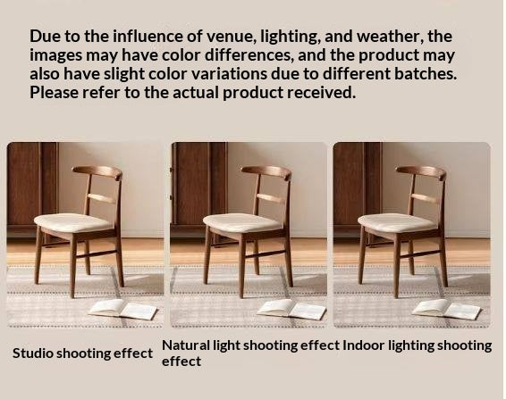 4 pcs -Black Walnut Solid Wood Dining Chair, Curved Back Scandinavian