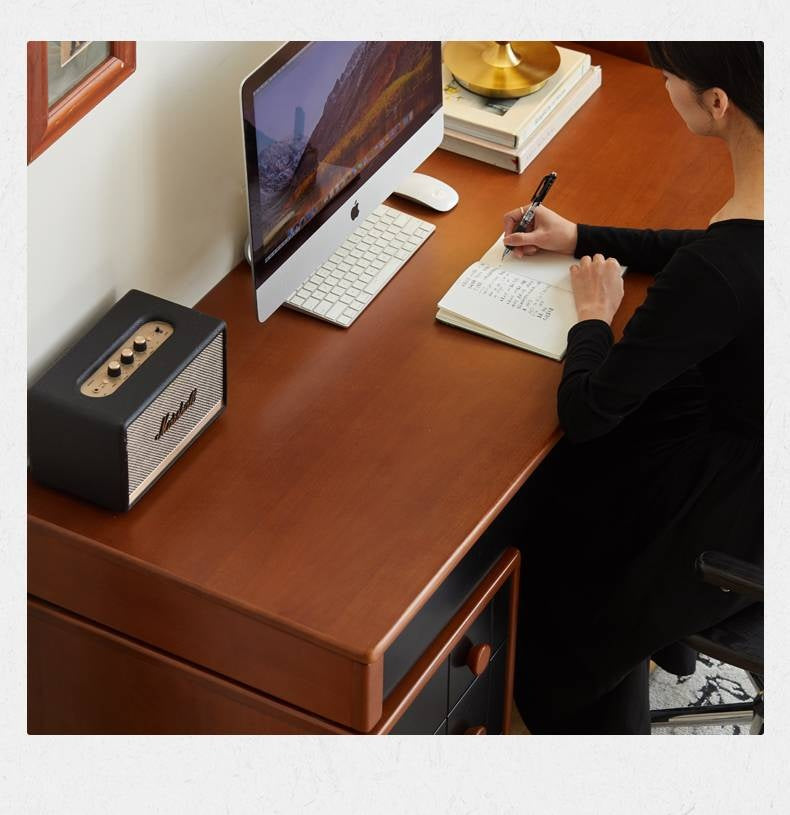 Poplar Solid Wood Desk Extendable Office Desk