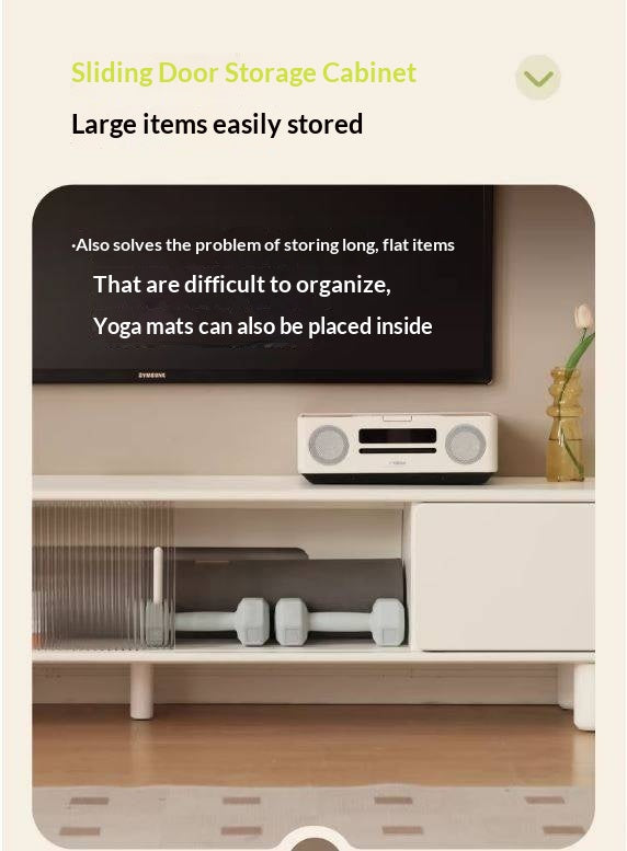 Solid RubberWood Storage White TV Cabinet.