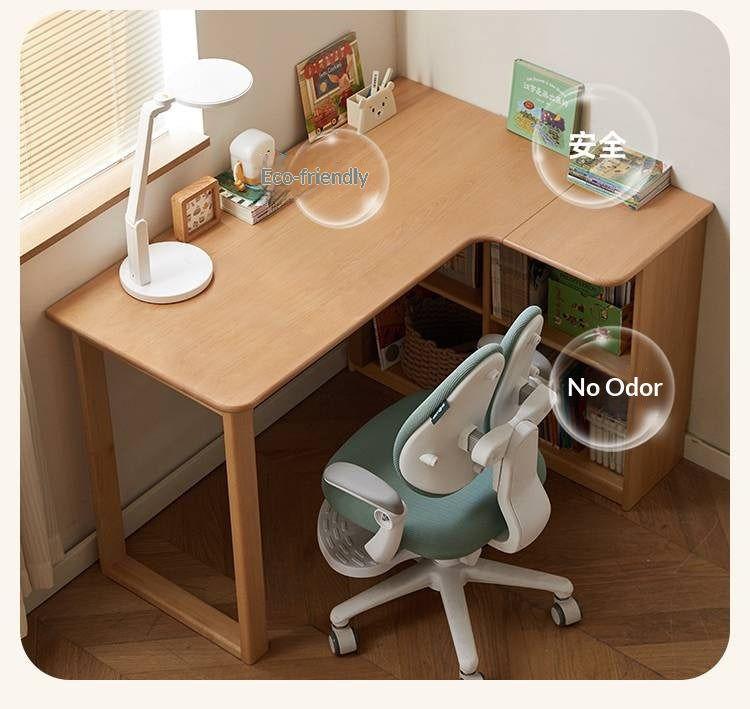 Beech Solid Wood Kids Corner Desk