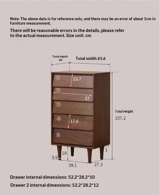 Solid Rubberwood Antique Style Chest of Drawers