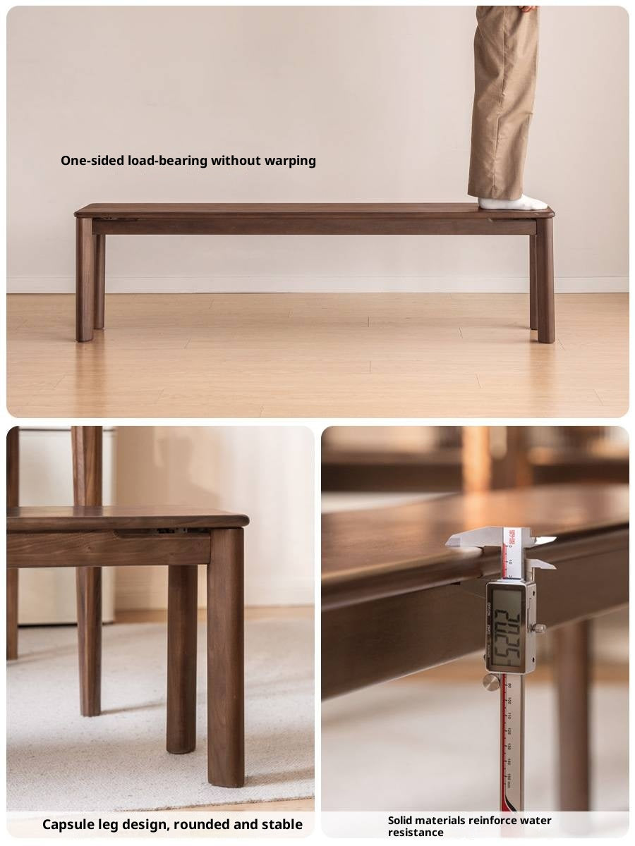 Black Walnut, Oak, Ash Solid Wood Long Bench