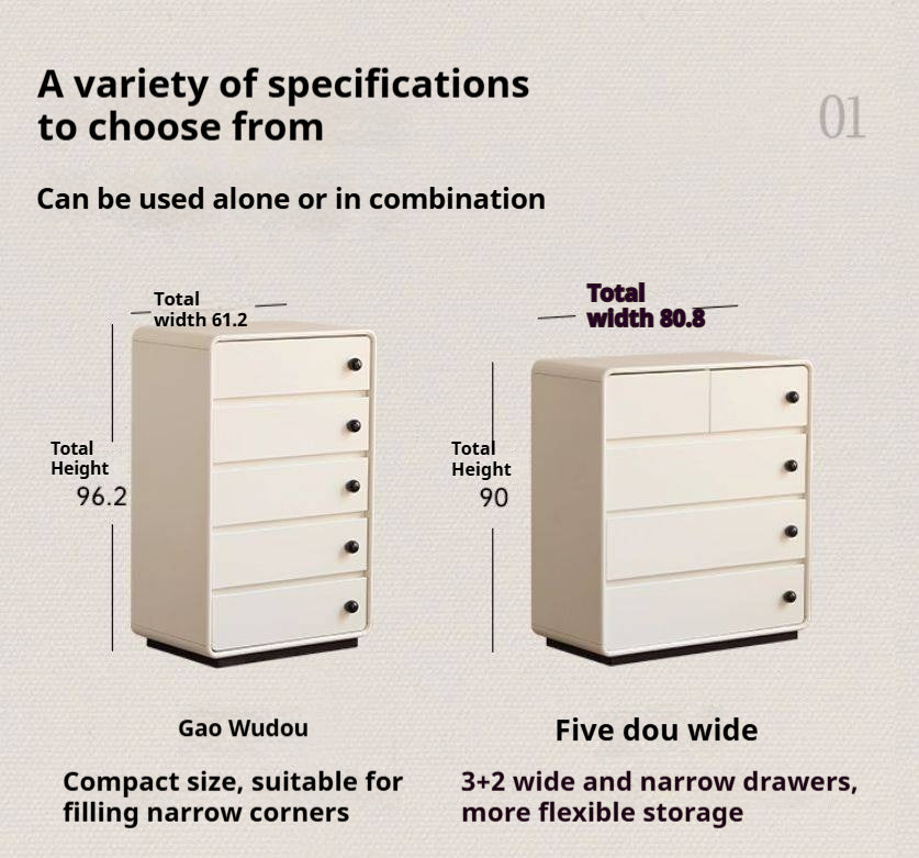 Solid Rubberwood Modern Drawer Chest