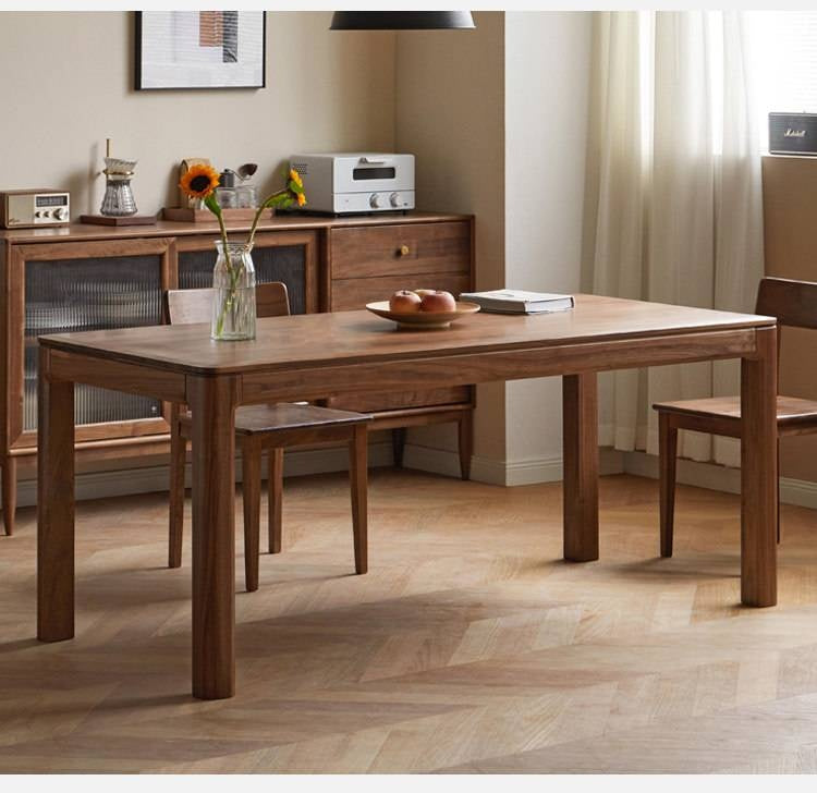 Black Walnut, Ash, Red Oak, Sandalwood Solid Wood Large Dining Table