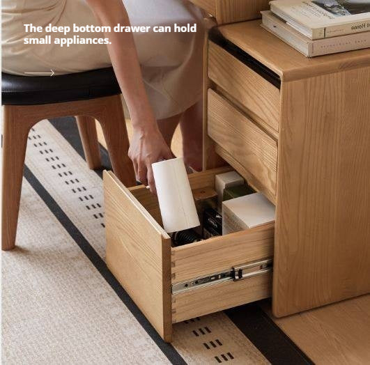 Ash Solid Wood Modern Retractable Dressing Table