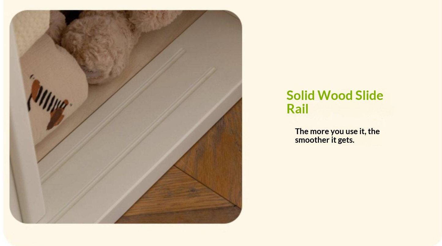 Rubberwood Solid Wood Children's White Storage Box Bed