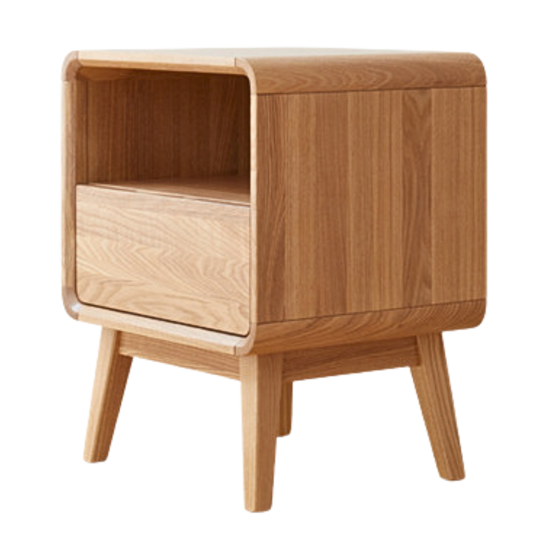 Ash Solid Wood Storage Modern Nightstand