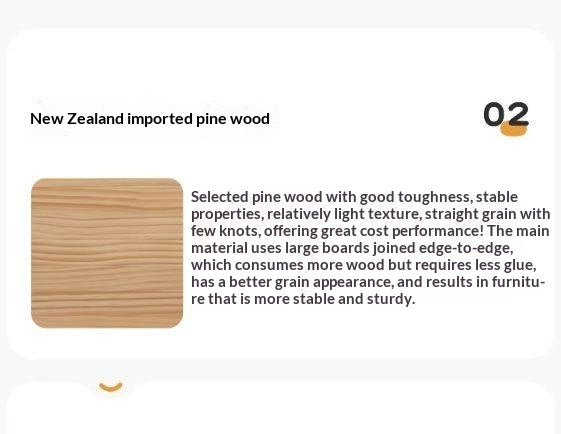 Pine Solid Wood Modern Rock Floor TV Cabinet.