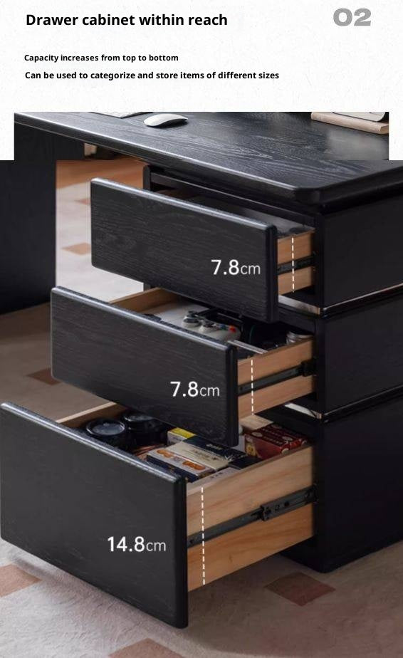 Oak Solid Wood Bauhaus Style Computer Desk.