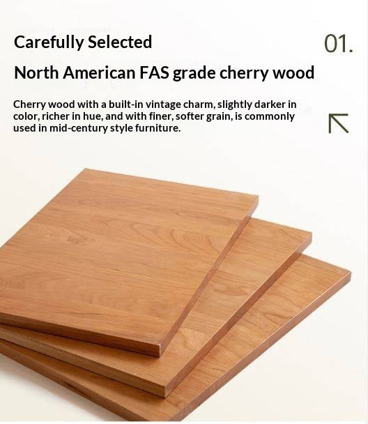 Cherry Solid Wood Extendable Slab Dining Table
