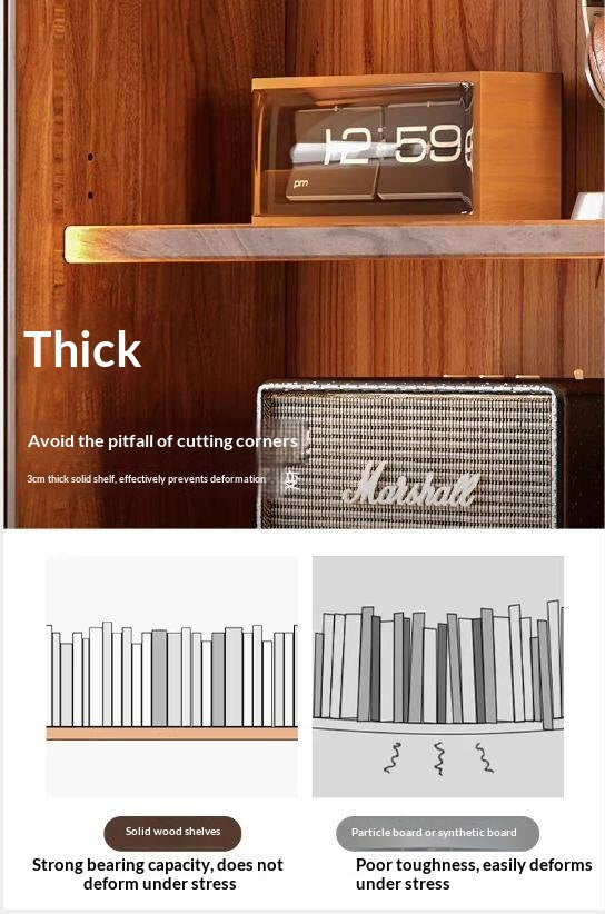 Black Walnut Solid Wood Combination Bookcase with Floor Display and Luxury Storage