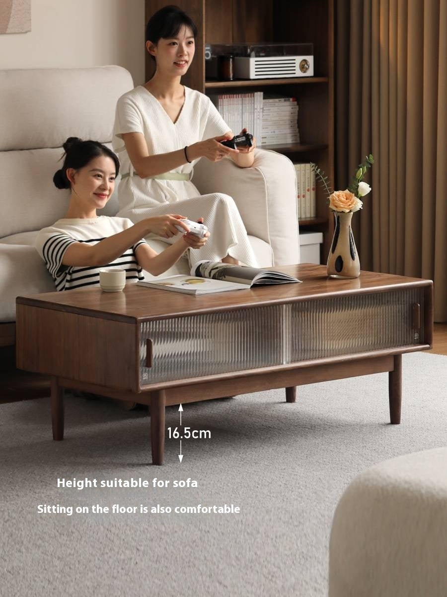 Black Walnut, Oak, Solid Rubberwood Solid Wood Modern Style Coffee Table