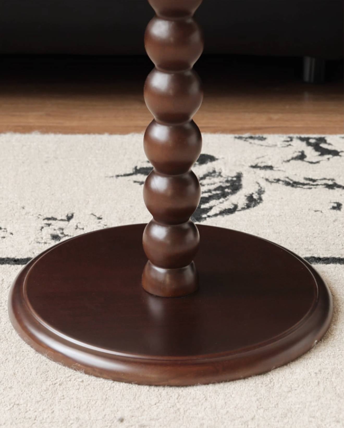 Black Walnut, Poplar, Solid Rubberwood American Retro Side Table.
