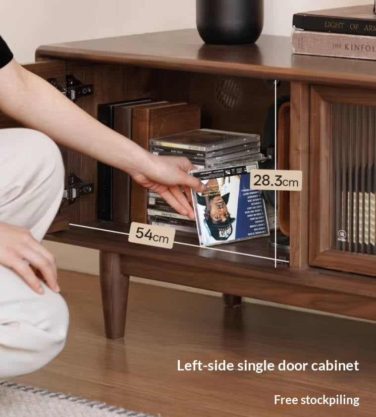 Black Walnut Solid Wood Modern TV Cabinet