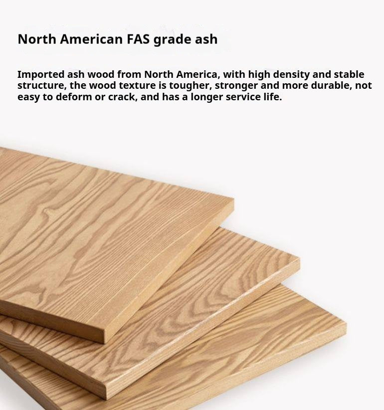 Ash Solid Wood Wabi-Sabi Style Nightstand.