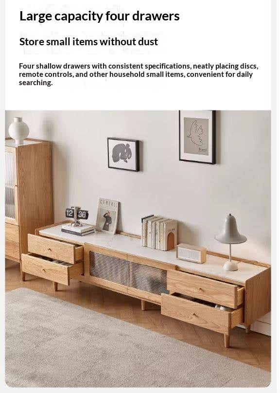 Ash Solid Wood TV Stand Rock Slab.