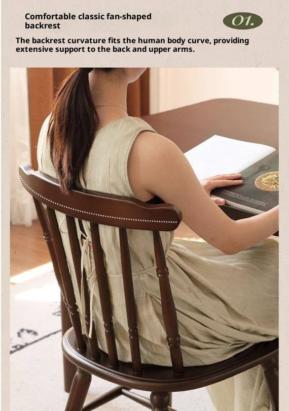 Set 4 pcs Beech, Black Walnut Solid Wood Dining Chair