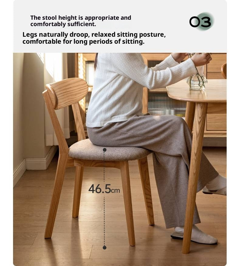 Oak Solid Wood Backrest Dining Chair