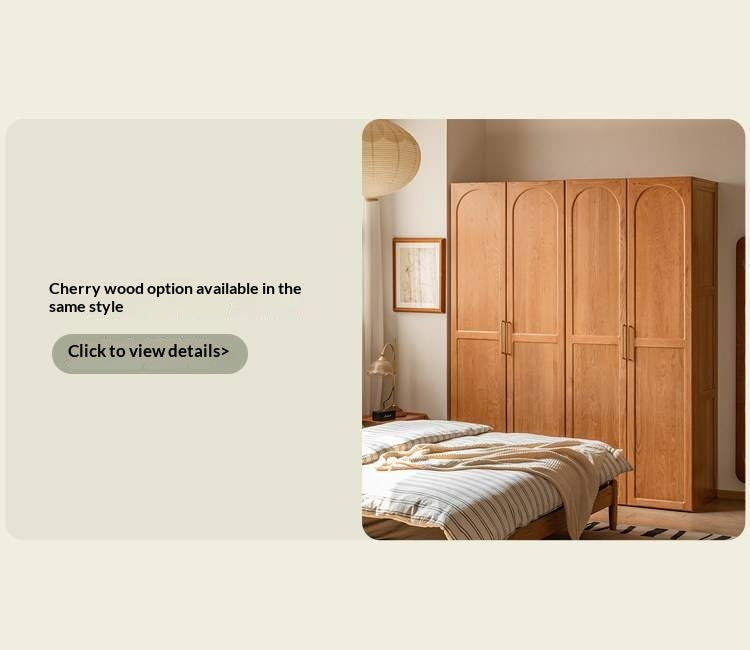 Oak Solid Wood Wardrobe French Retro Style