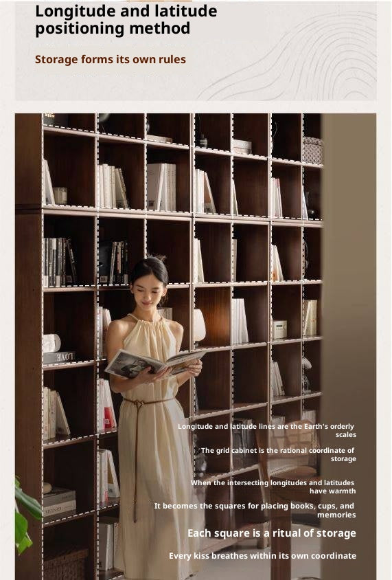 Sandalwood Solid Wood Light Luxury Style Bookshelf