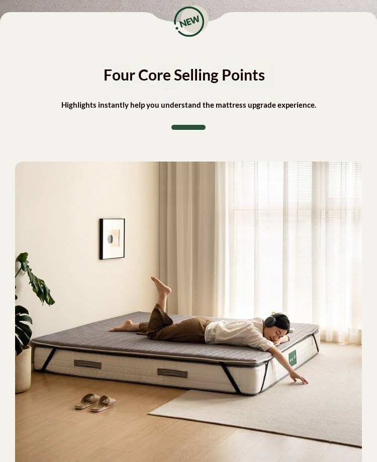 Zero-Glue Coconut Fiber Lumbar Support Firm Mattress — Removable, Washable, Latex Thin Mattress