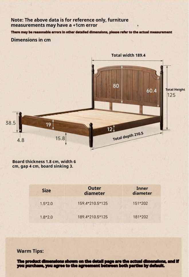 Black Walnut Solid Wood Bed with Reeded Arched Headboard and Turned Corner Posts