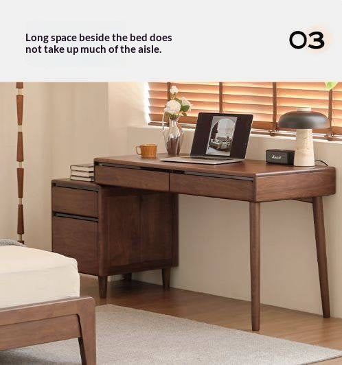 Black Walnut Solid Wood Integrated Desk With Drawer