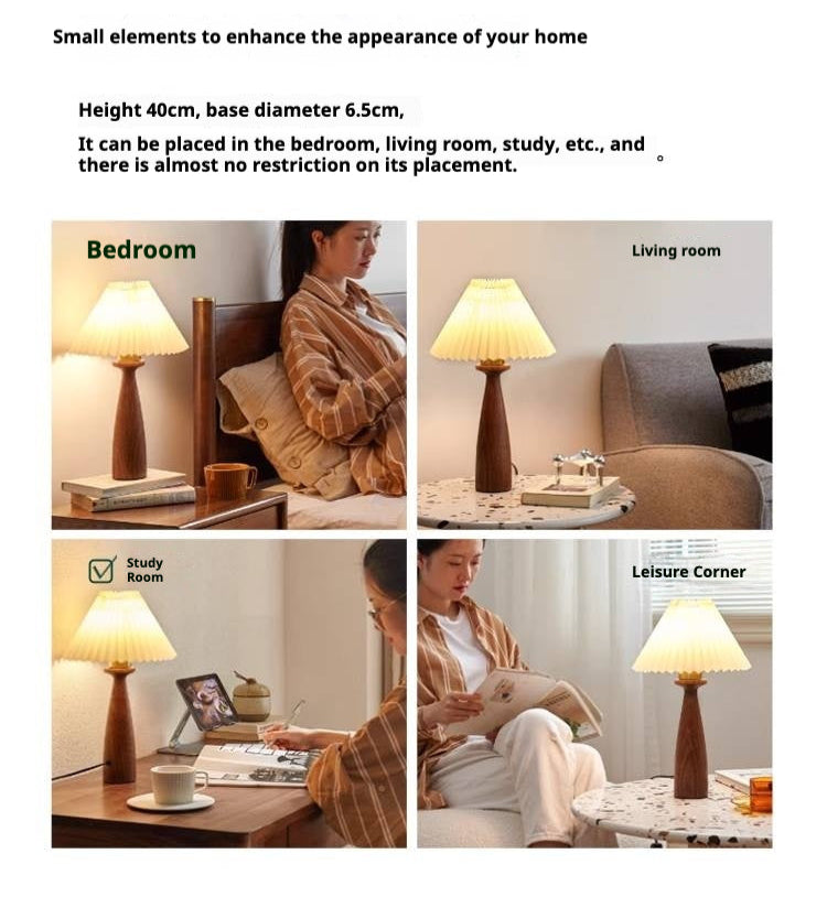 Ash solid wood mushroom lamp atmosphere night light