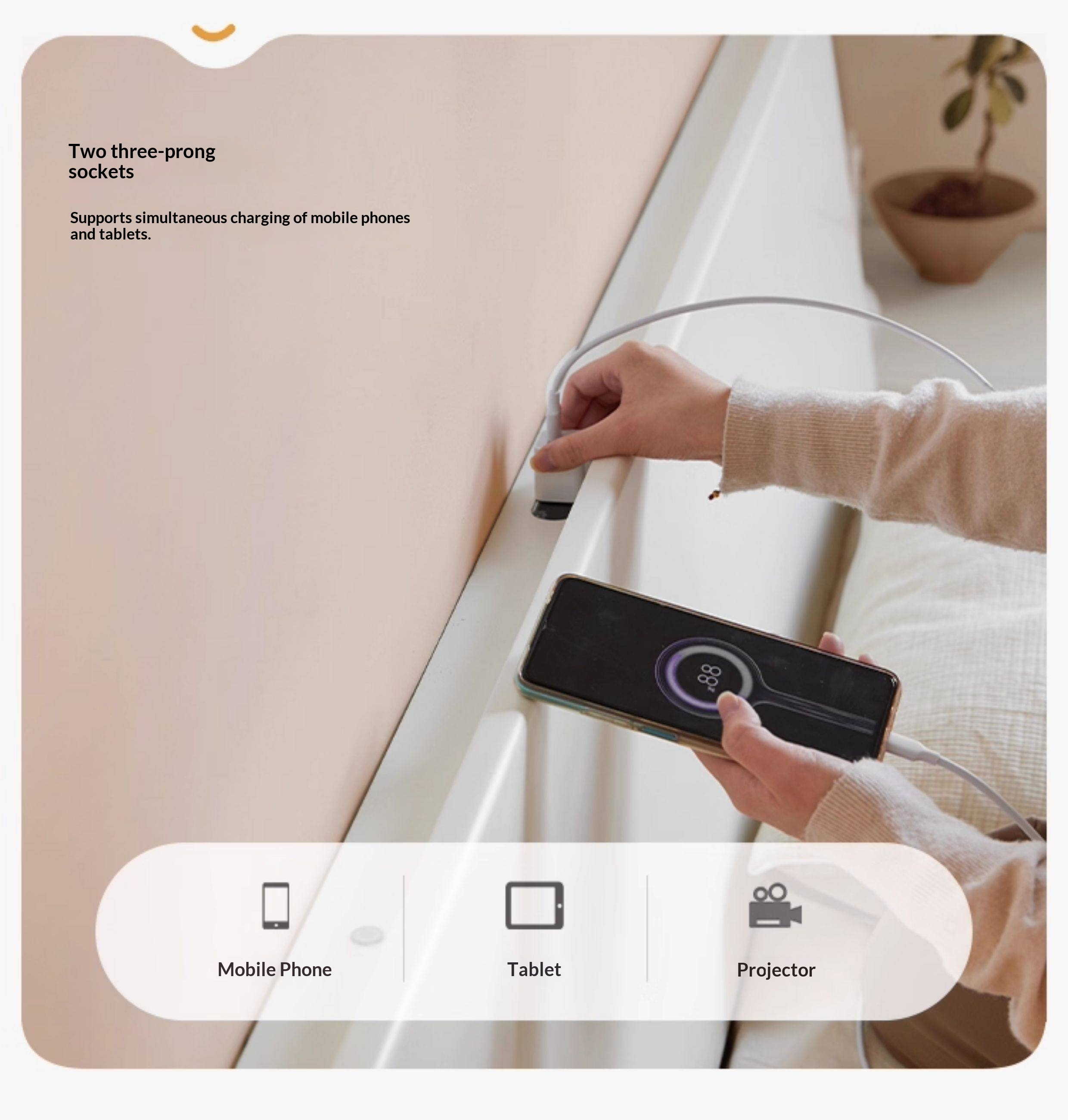 Pine Solid Wood Bed — Modern Minimalist Style with Creamy Design and Night Light