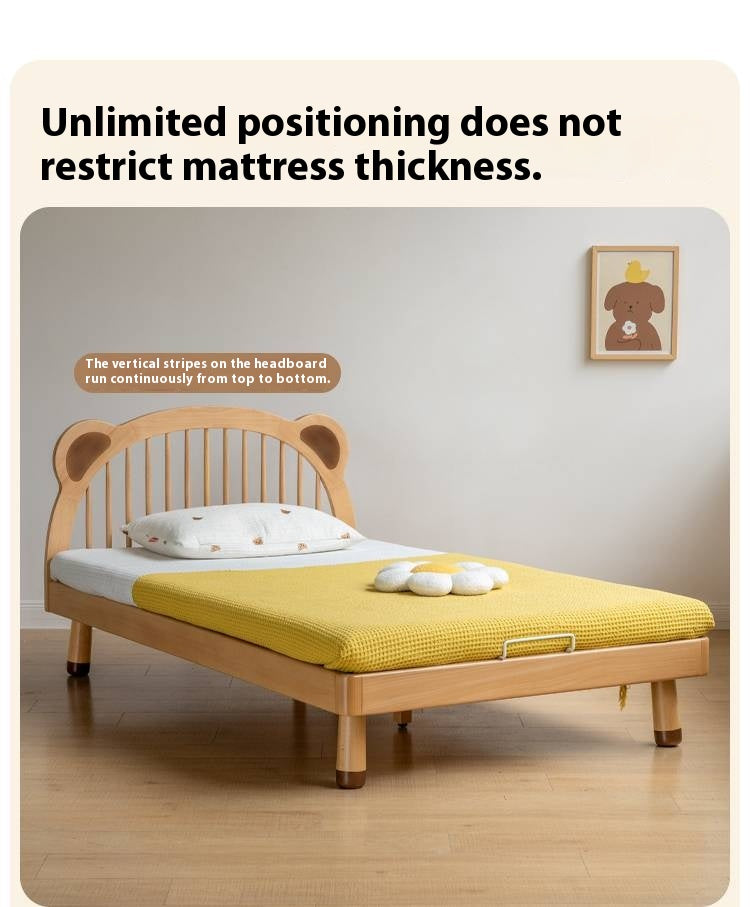 Beech Solid Wood Cartoon Bear Children's Bed