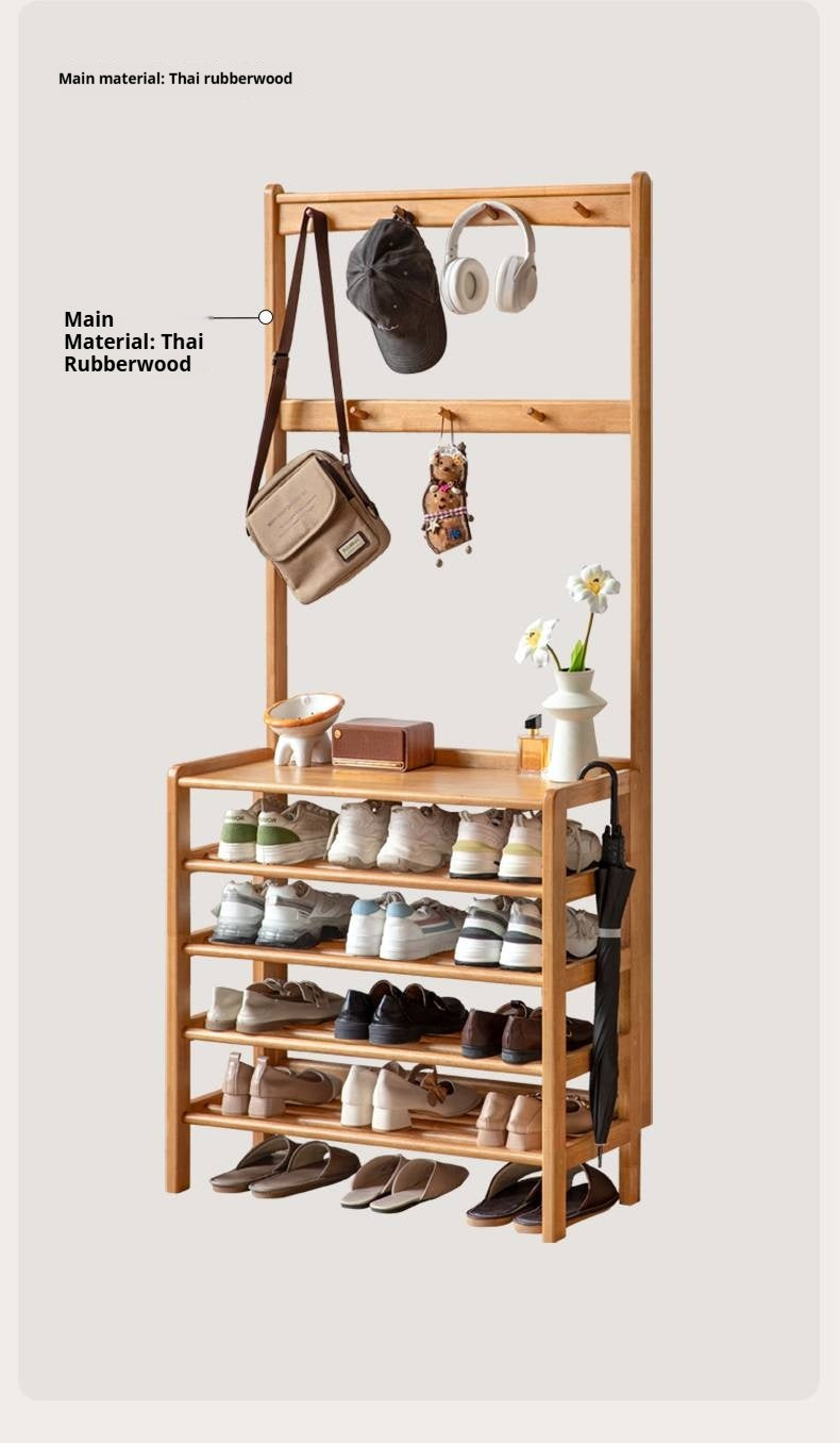 Solid RubberWood Multi-Tiered Shoe Rack For Shoes, Clothes And Hats