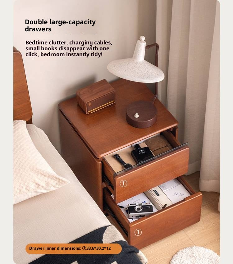 PoplarSolid Wood Vintage Style Nightstand