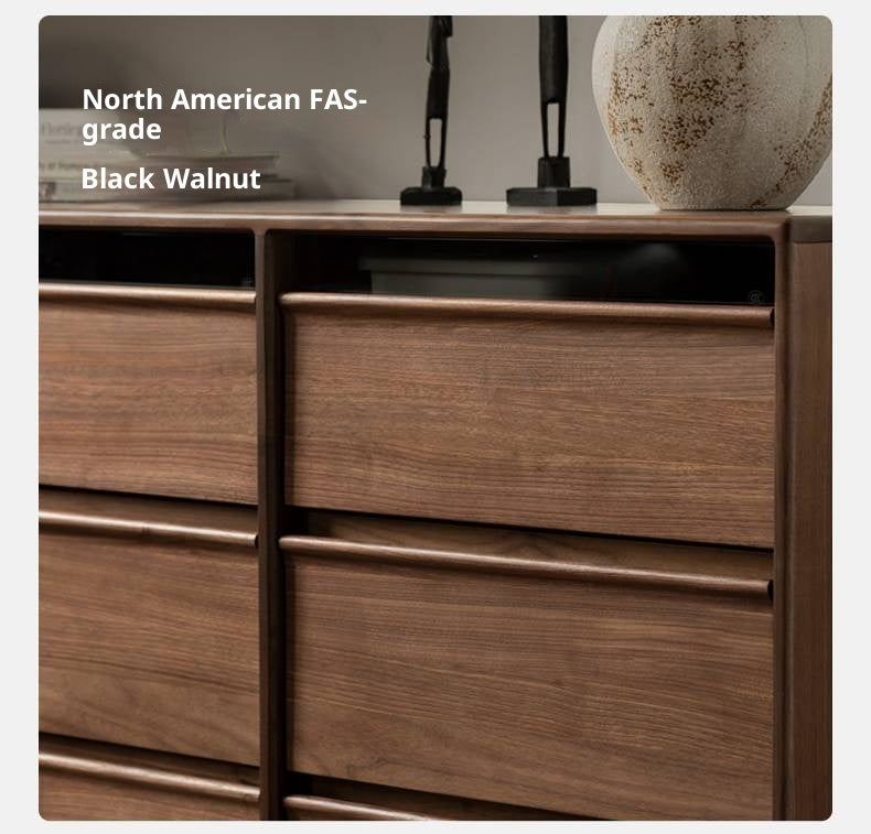Black Walnut Solid Wood Nine-Drawer Chest