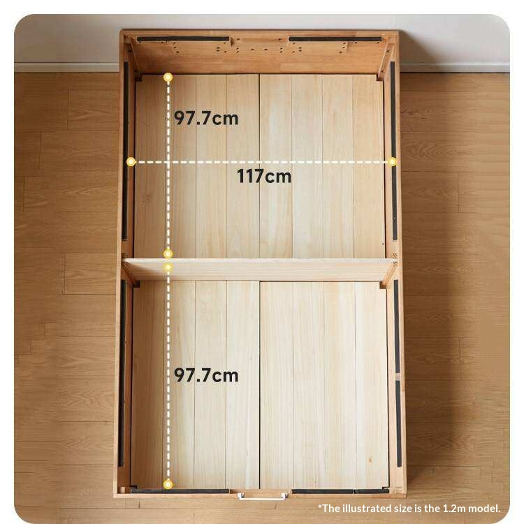 Oak Solid Wood Kids Storage Bed with End-Lift Opening