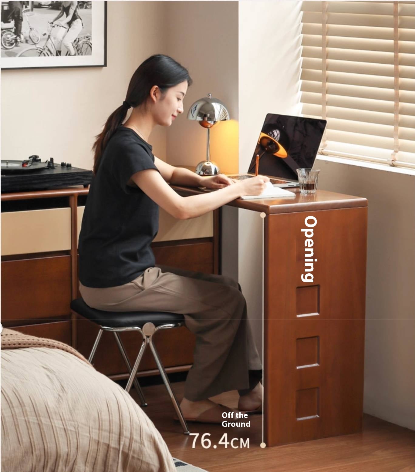 Tulipwood Solid Wood Bauhaus Style Vanity Table.