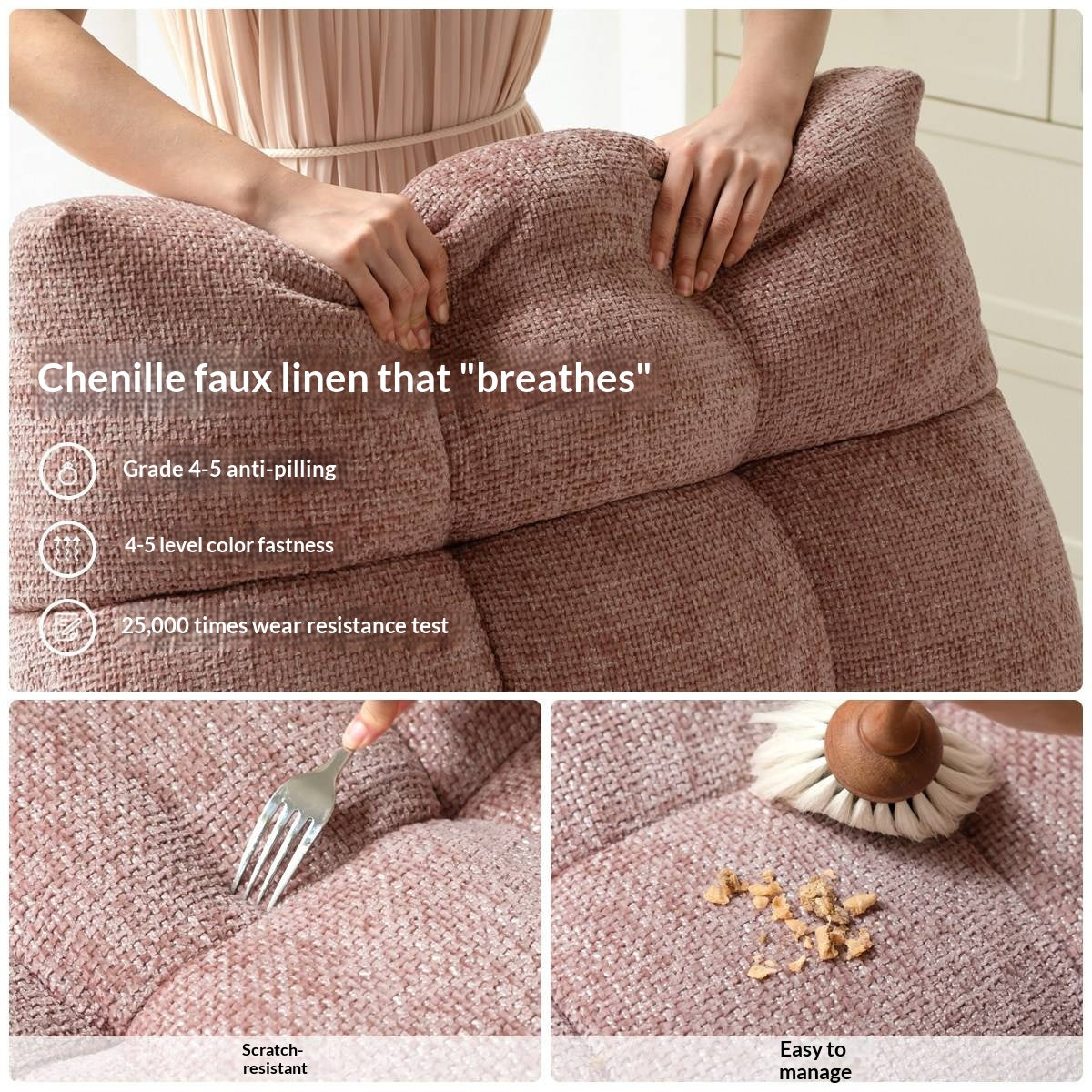 French Modern Recliner Accent Chair in Fabric