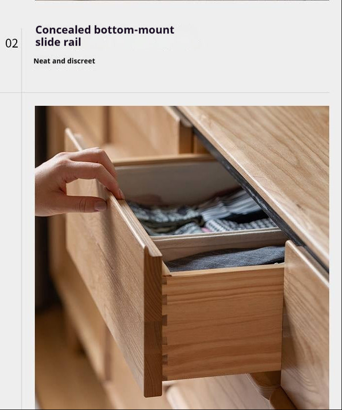 Ash Solid Wood Modern Drawer Cabinet