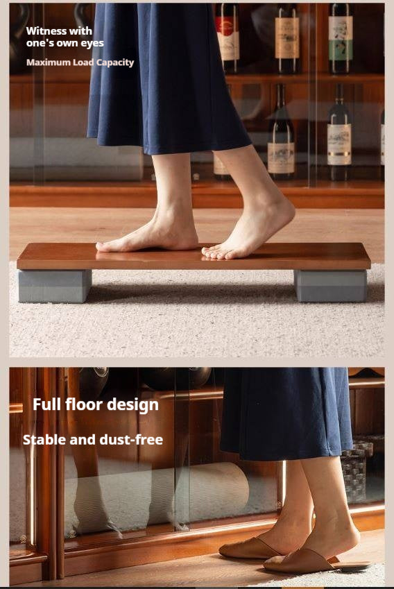 Poplar Solid Wood Vintage Style Glass Bookcase