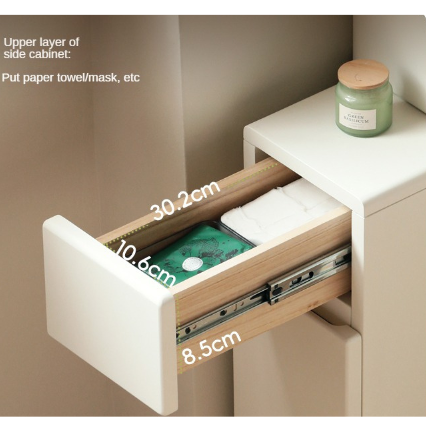Poplar Solid Wood Corner White Dressing Table.