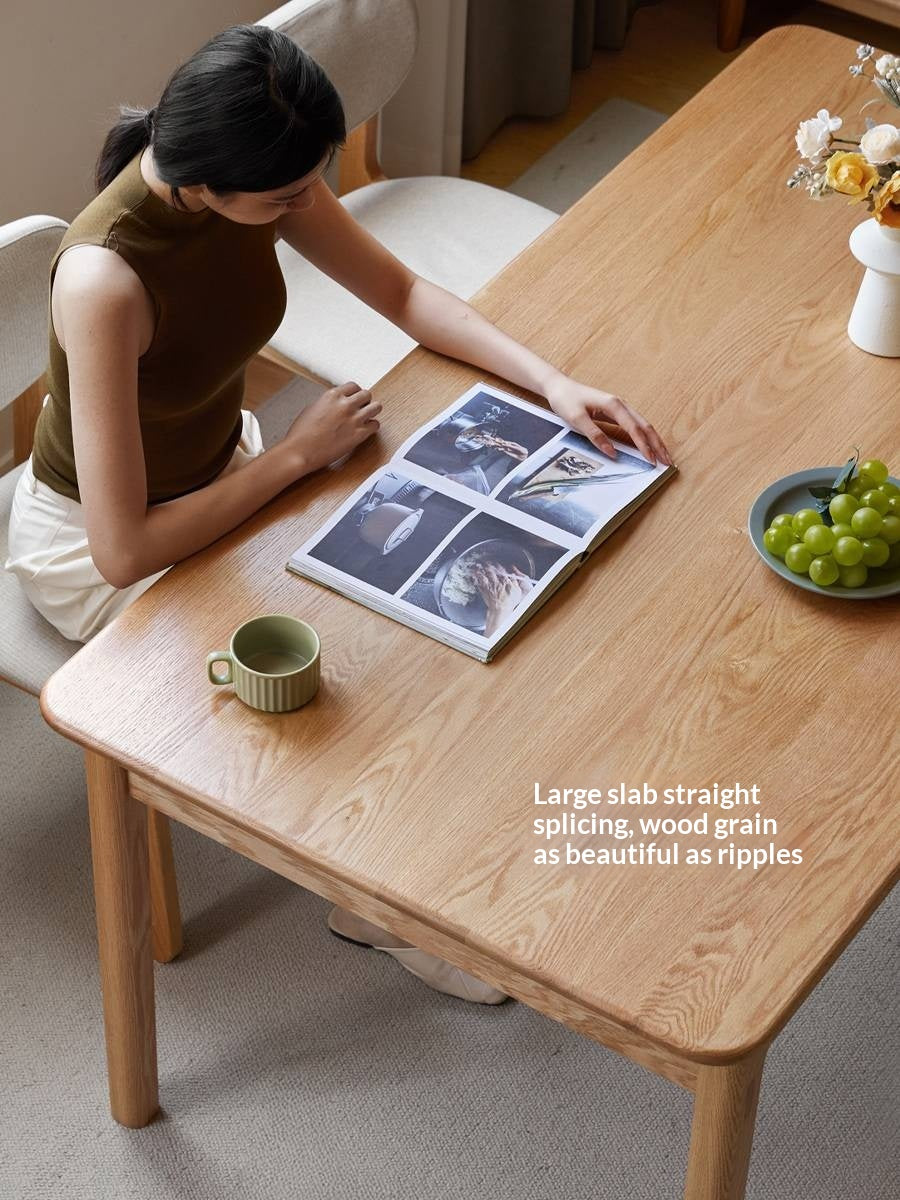 Oak Solid Wood Modern Minimalist Long Dining Table