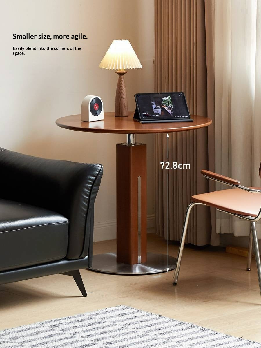 Poplar Solid Wood Vintage Round Bauhaus Style Dining Table