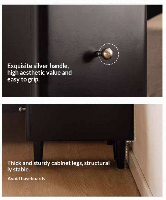 Solid RubberWood Ultra-Narrow Nightstand Storage Cabinet